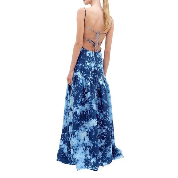 Silvia Tcherassi Shannon Abstract Linen Sleeveless Maxi Dress NWT - Picture 3 of 4